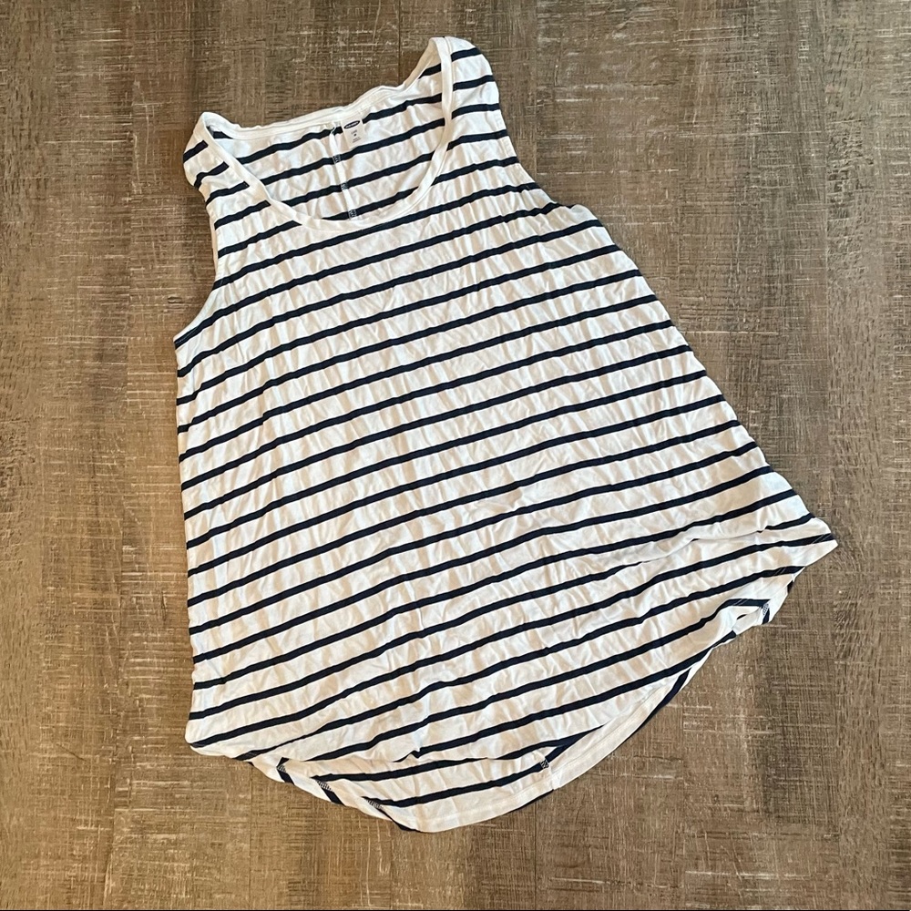 Old Navy luxe tank- navy and white